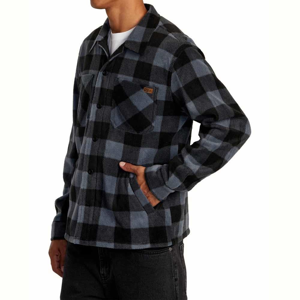 RVCA Yukon High Pile Shirt Garage Blue Pile