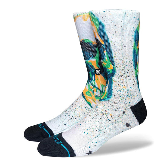 Stance Socks Mark Oblow Skull White Large UK7 to UK11