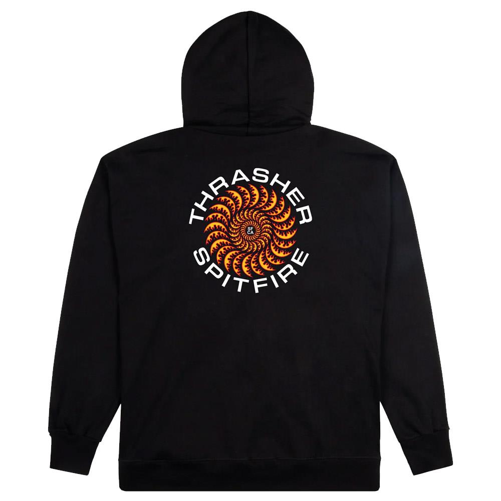Thrasher x Spitfire Hooded Sweatshirt Classic Swirl Black