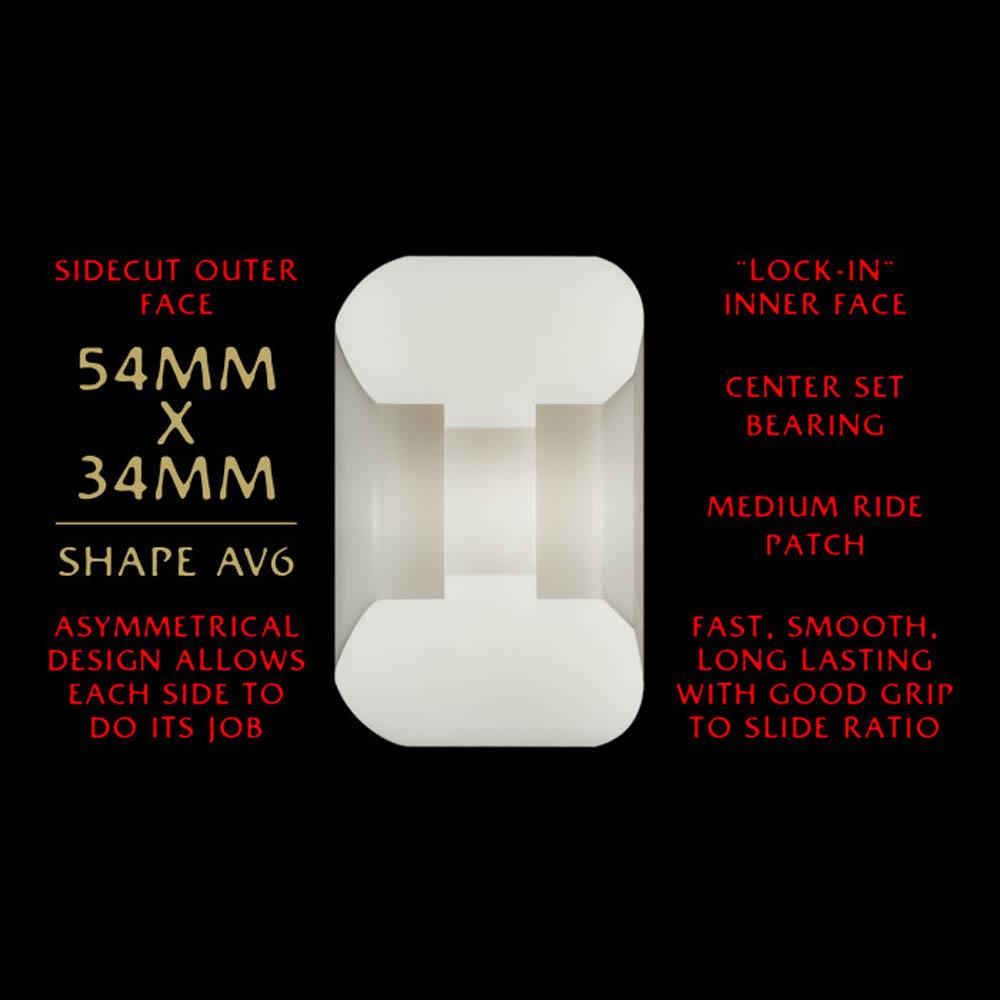 Powell Peralta Dragon Formula Skateboard Wheels Nano Rat 54mm x 34mm 93A AV6 Off White Red