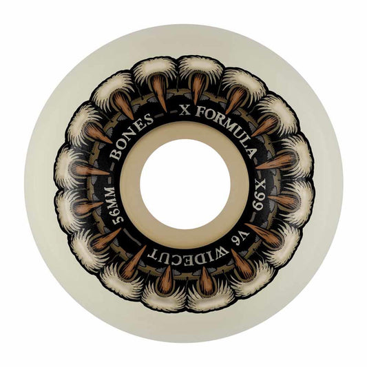 Bones Skateboard Wheels Formula X Grippin Wolf  99A V6 Wide-Cut 56mm