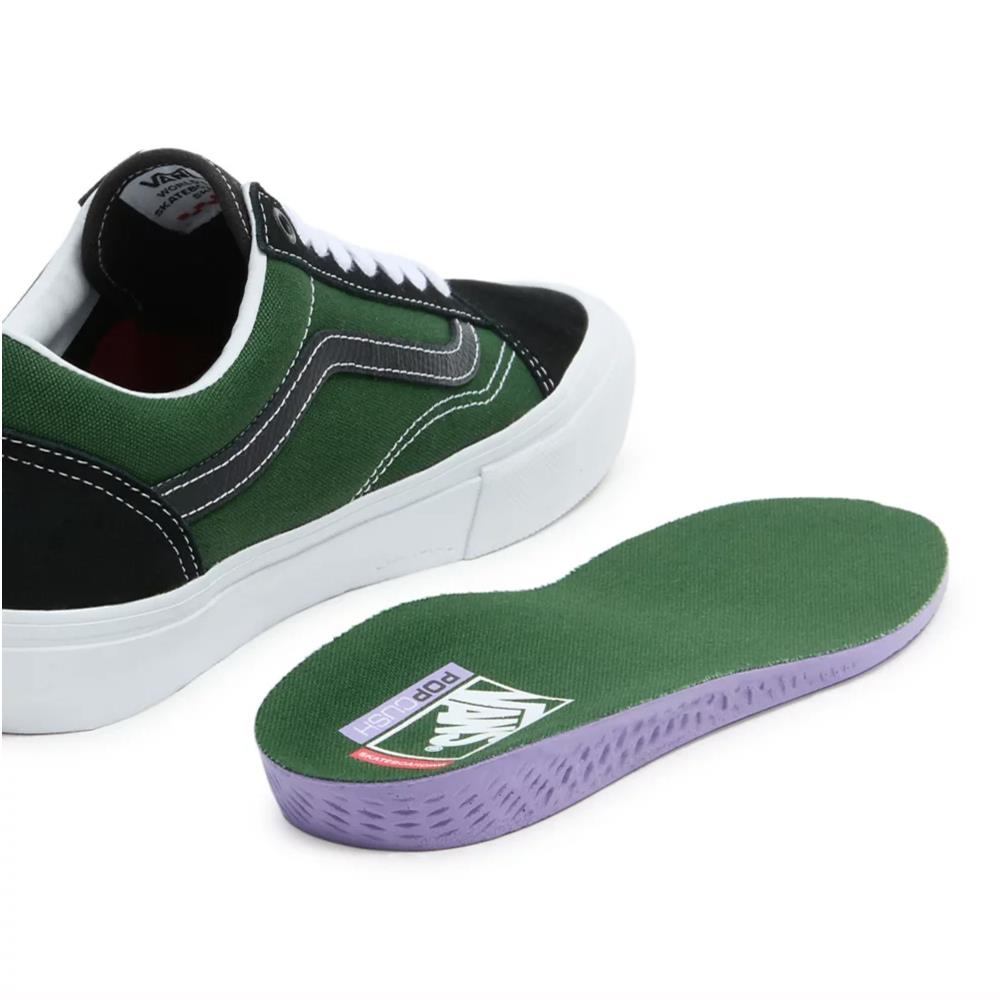 Vans Skate Old Skool Pro Safari Black Greenery Vulcanised Skate Shoes