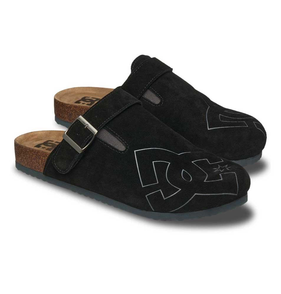 DC Liege Black Suede Clogs Shoes
