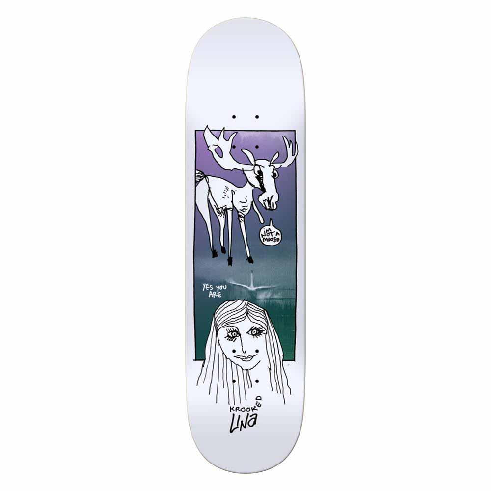 Krooked Skateboard Deck Una Debate White 8.25"