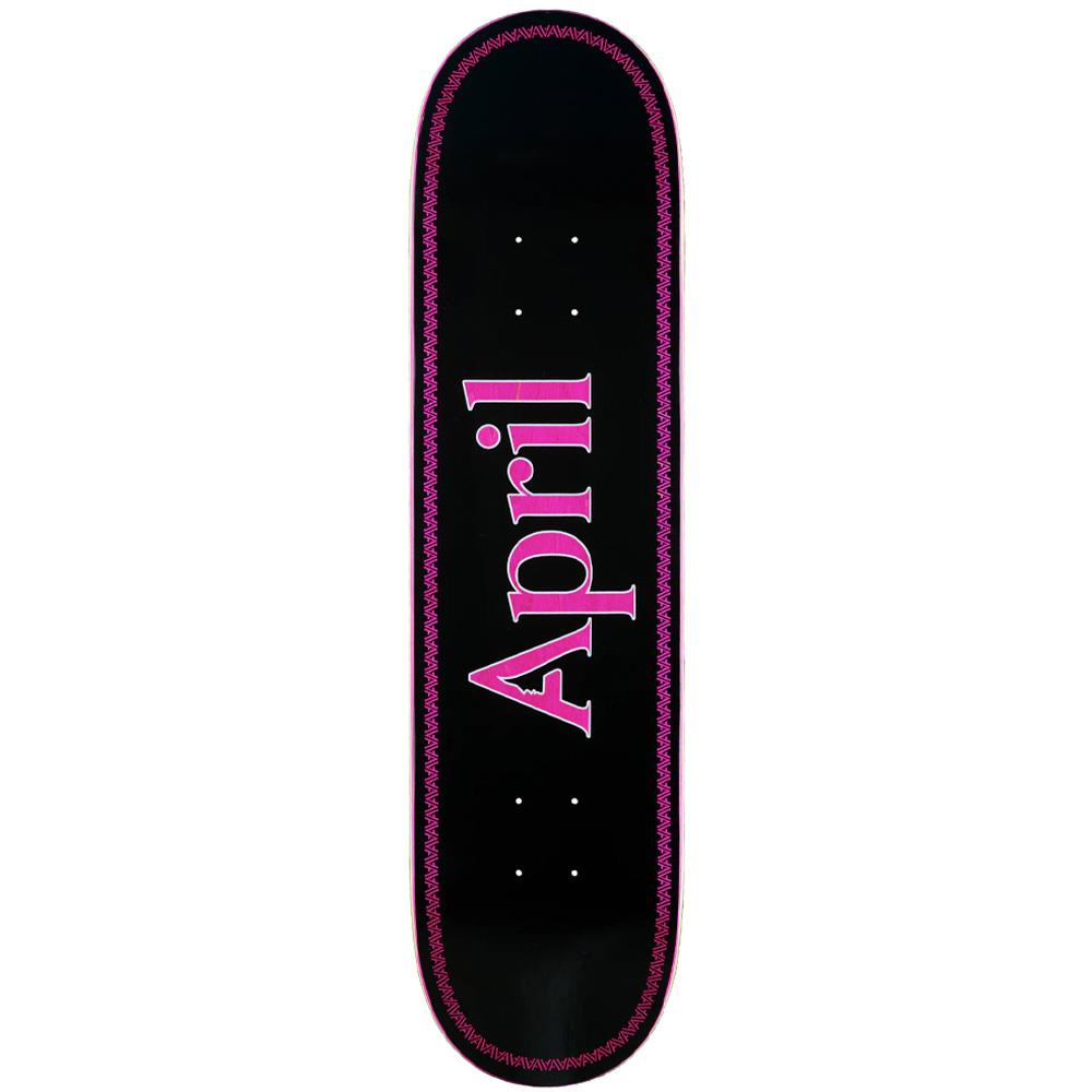 April OG Logo Helix Pink on Black Skateboard Deck 8"