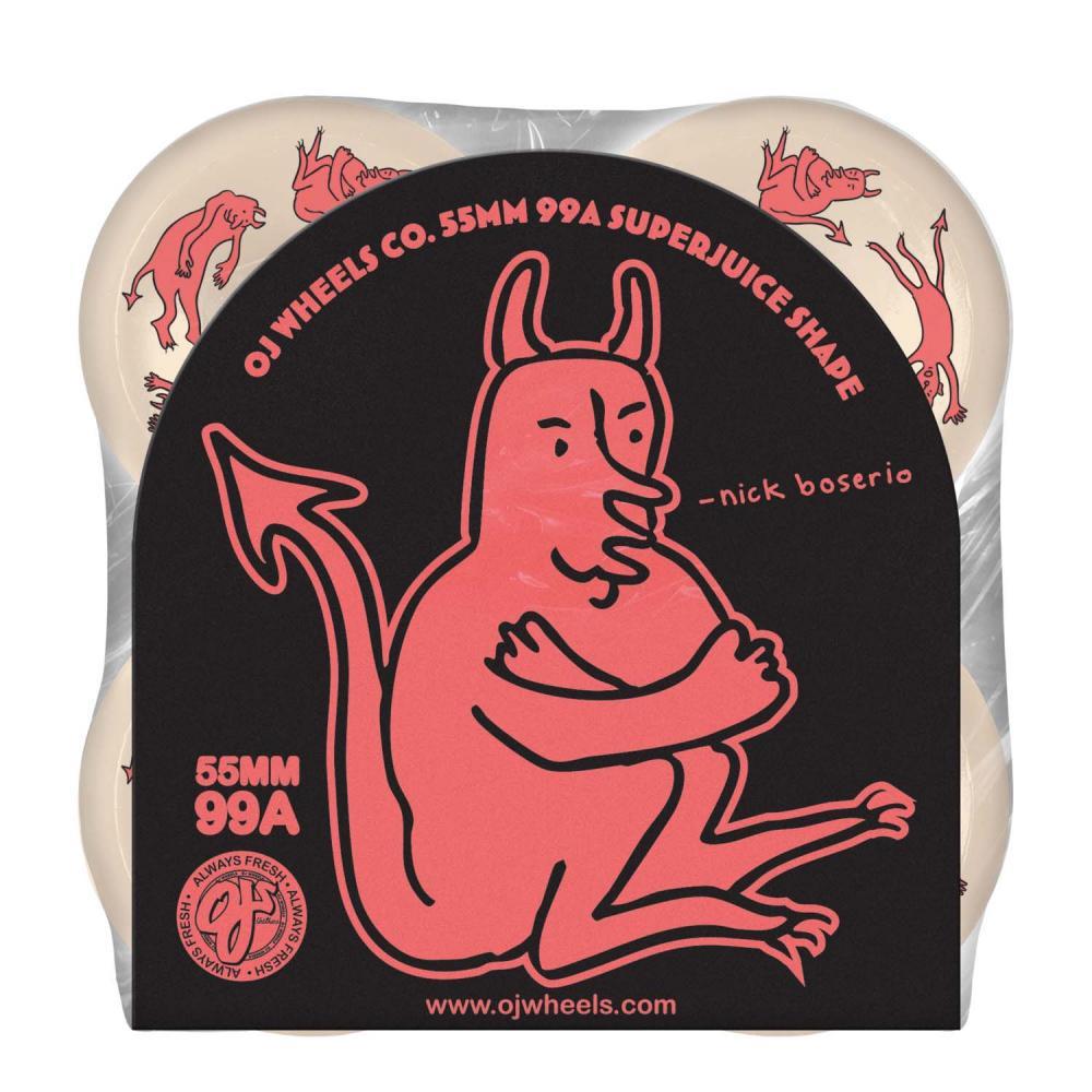 OJ Boserio Little Devil Super Juice Skateboard Wheels 99a White 55mm