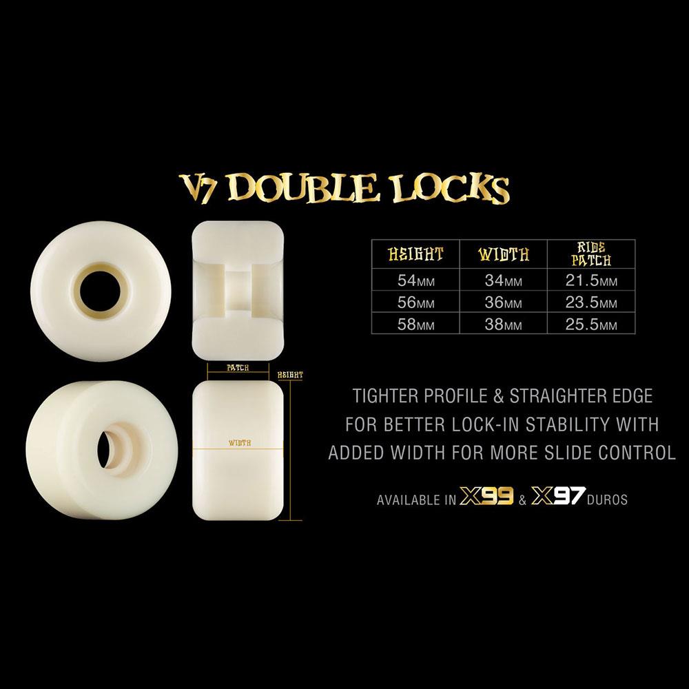 BONES Skateboard Wheels X-Formula 54mm 97A V7 Double Lock SP26