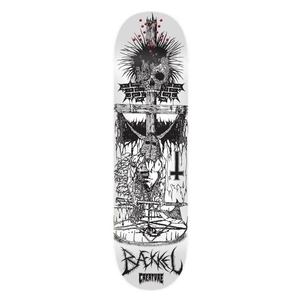 Creature Skateboard Deck Baekkel BLKMTL (UV Activated) White  Black 8.6"