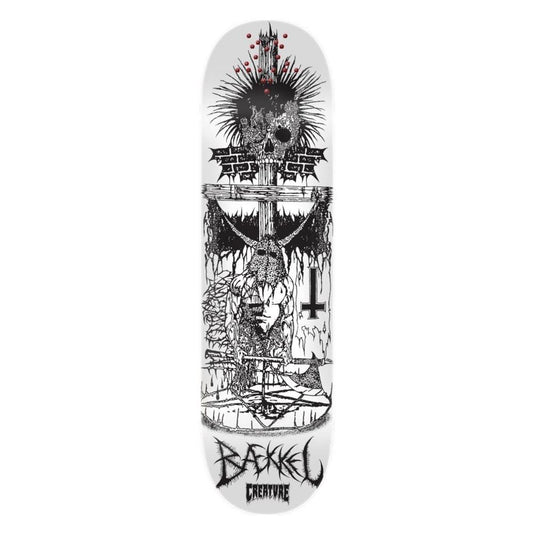 Creature Skateboard Deck Baekkel BLKMTL (UV Activated) White  Black 8.6"