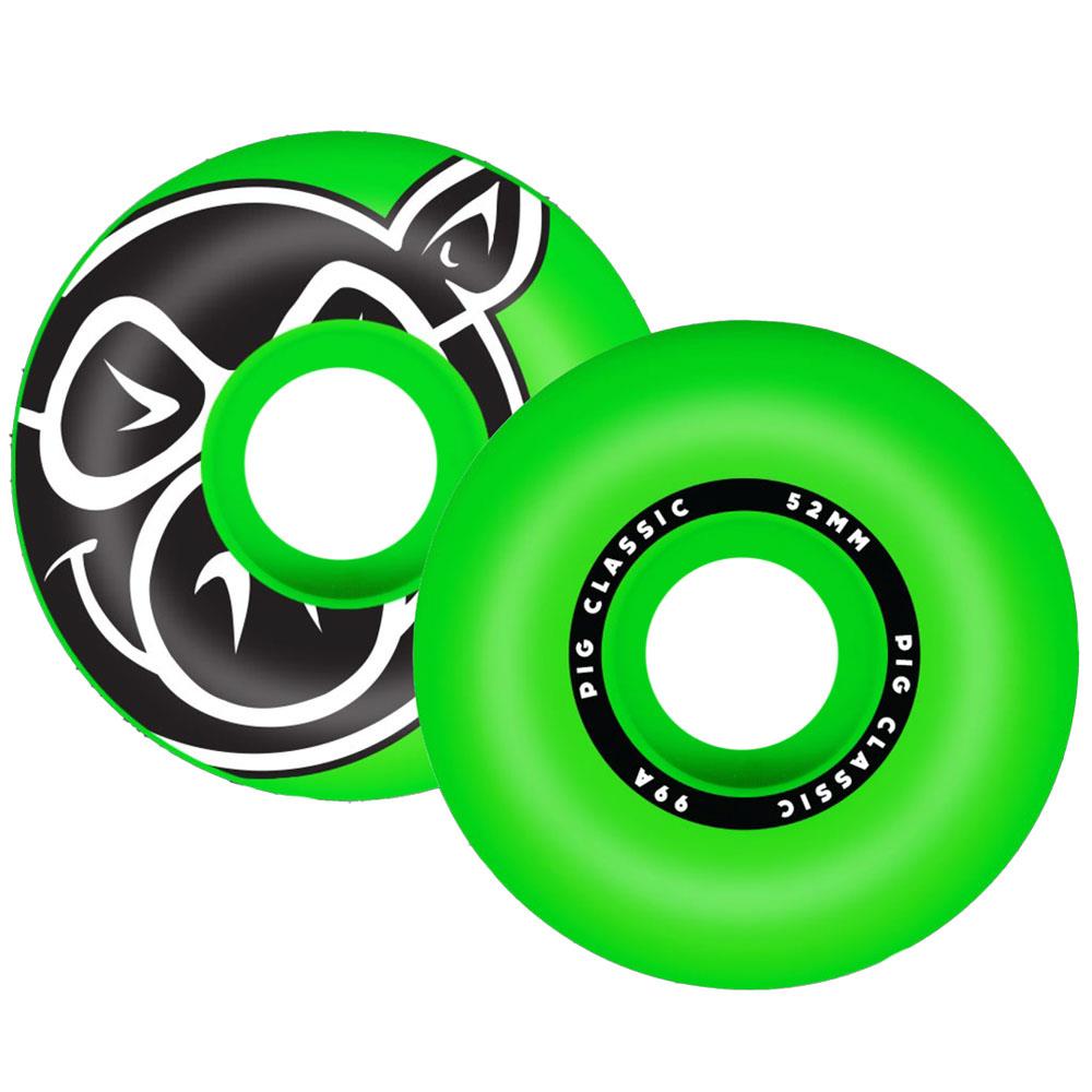 Pig Wheels Classic Skateboard Wheels Green 52mm 99A