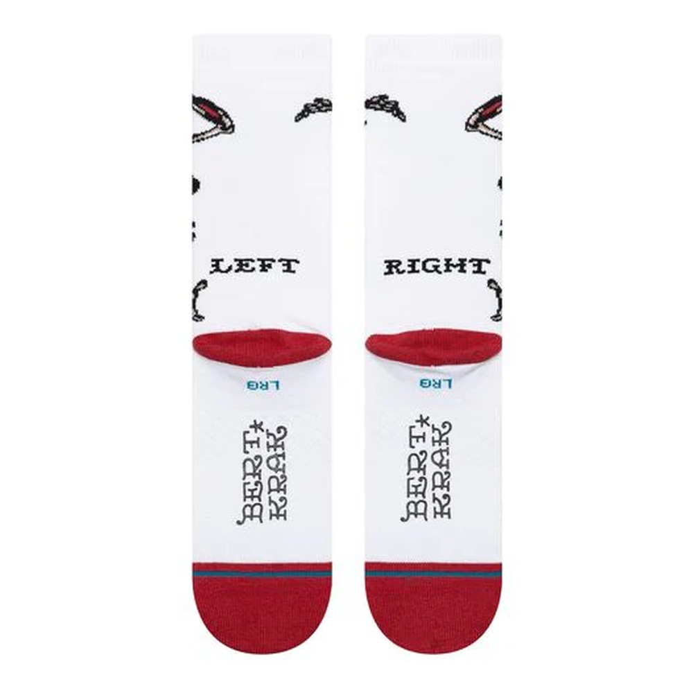 Stance X Bert Krak Skeleton Crew Socks White Large Uk7-11