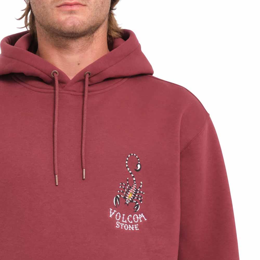 Volcom Lintell Classic Pullover Hooded Sweatshirt Merlot