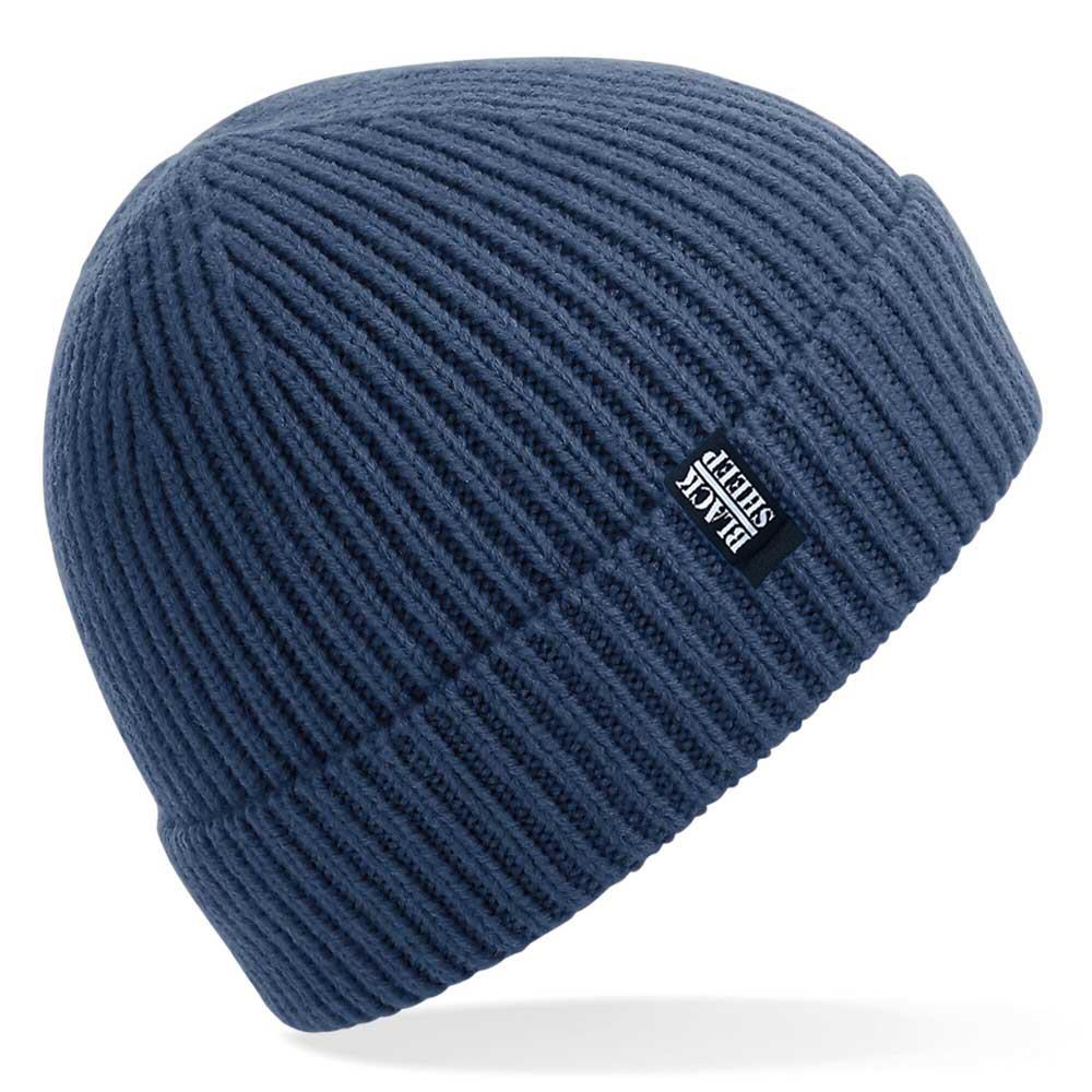 Black Sheep Engineered Knit Ribbed Beanie Steal Blue