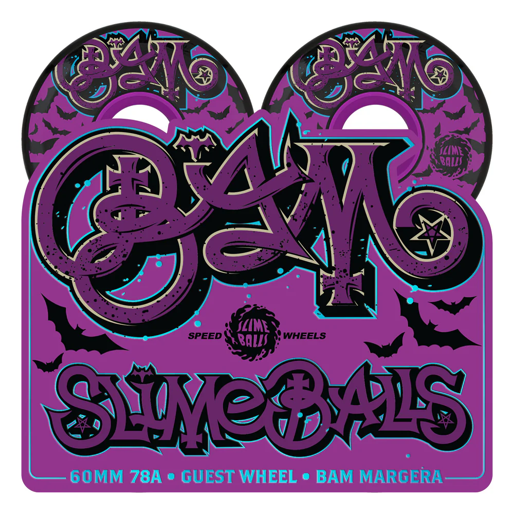 Slime Balls Bam Margera Guest OG Slime Skateboard Wheels 78a Black 60mm