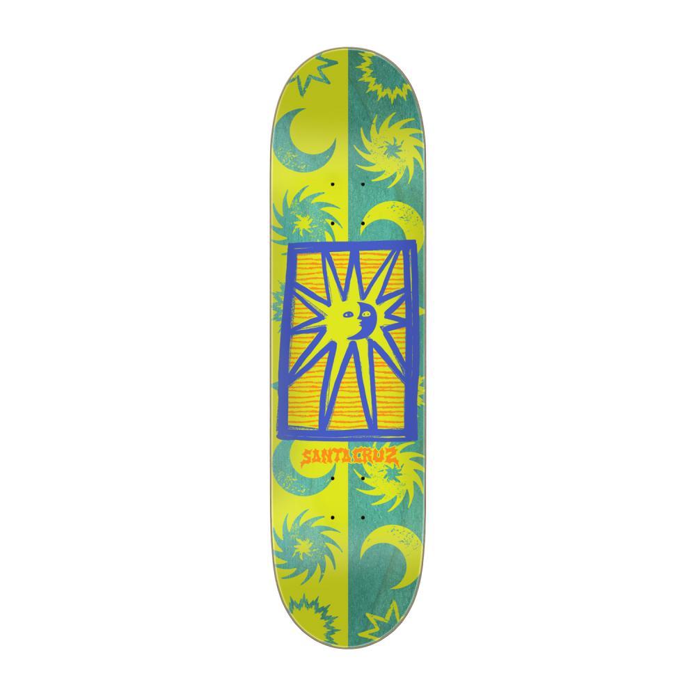 Santa Cruz Team Skateboard Deck Sun Stamp FeelBase Green Yellow 7.75"