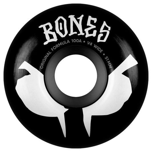 BONES Skateboard Wheels OG Formula V5 Sidecut Black SP26 52mm 100A