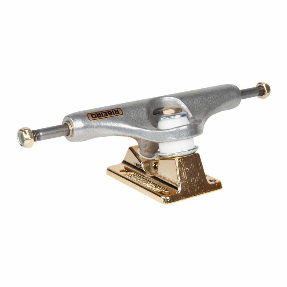 Indy Stage 11 Skateboard Trucks Carlos Riebeiro 139 Mid Silver/Gold 139mm