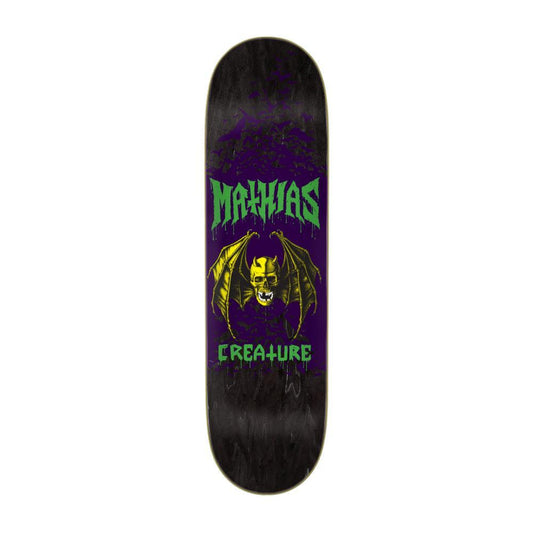 Creature VX Skateboard Deck Torres Skull Bat Stumps Black Purple 8.51"