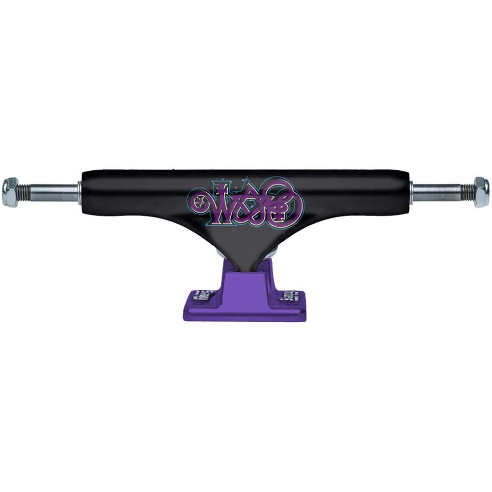 Slappy Trucks X BAM ST1 Hollow Skateboard Trucks Black Purple 8"