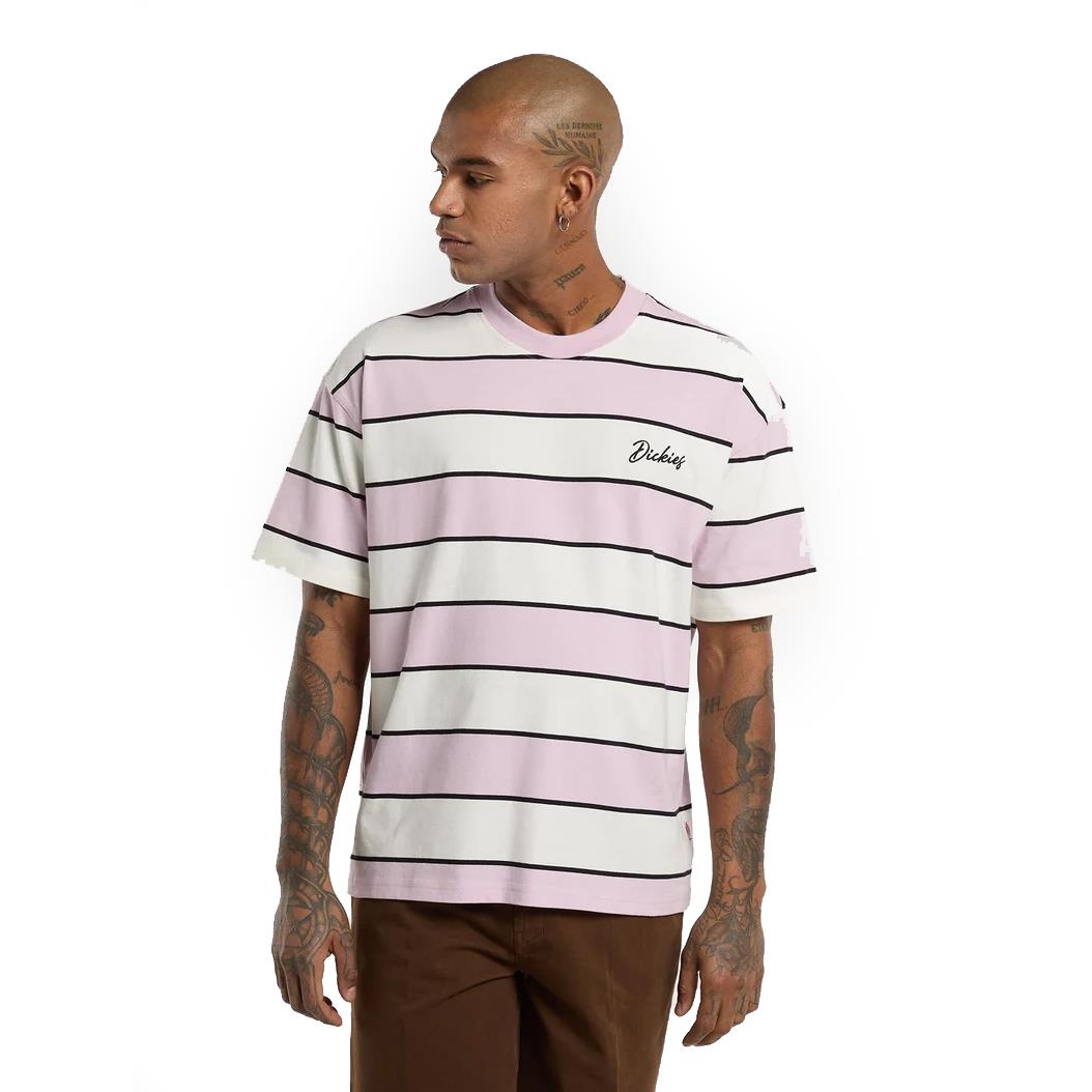 Dickies Short Sleeve Embroidery Stripe T-Shirt Ecru
