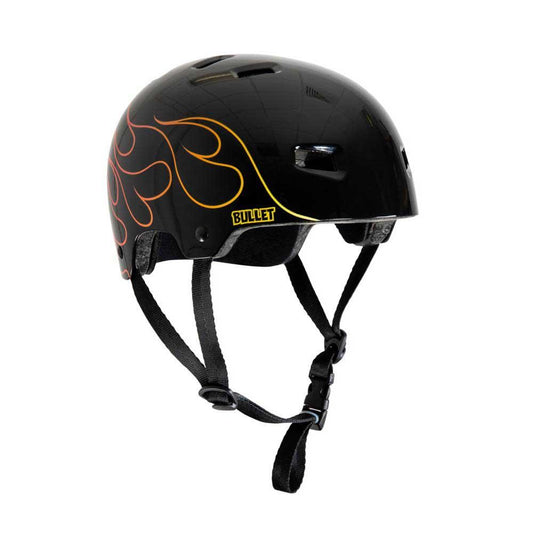 Bullet Graphic Helmet T35 Flame Youth 49-54cm Gloss Black