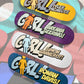 Girl Geering Blammo Skateboard Deck Purple G045 8"