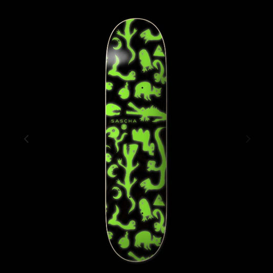 Element Sascha Creatures Skateboard Deck Black Glow in Dark 8.25"