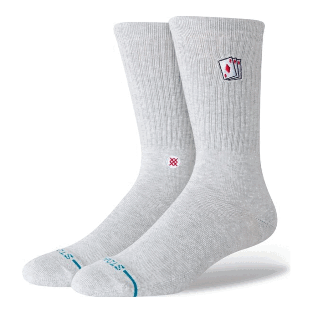Stance Hit Me Crew Socks Heather Grey Large Uk7-11