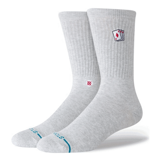 Stance Hit Me Crew Socks Heather Grey Large Uk7-11