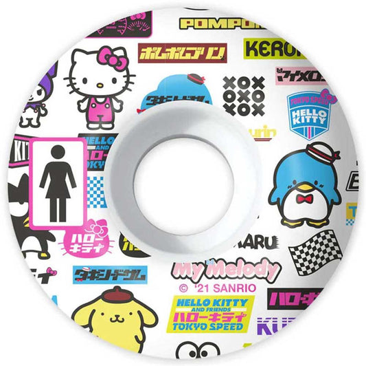 Girl Skateboards Sanrio Tokyo Speed Staple Skateboard Wheels White 54mm 99A