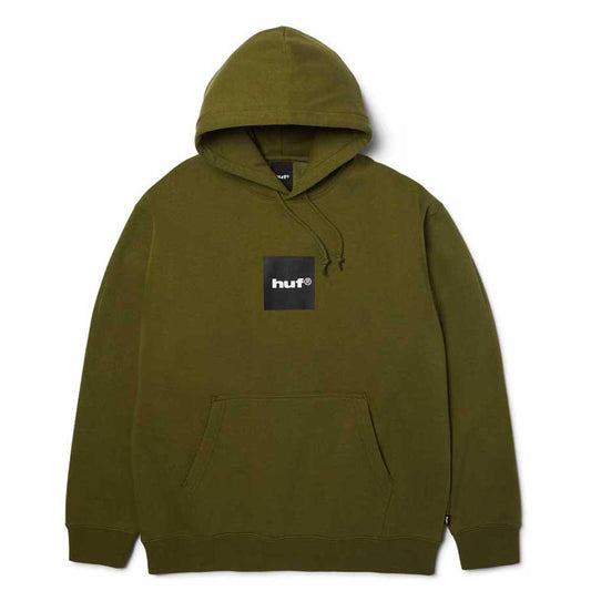 Huf Box Logo Pullover Hooded Sweatshirt Olive Black