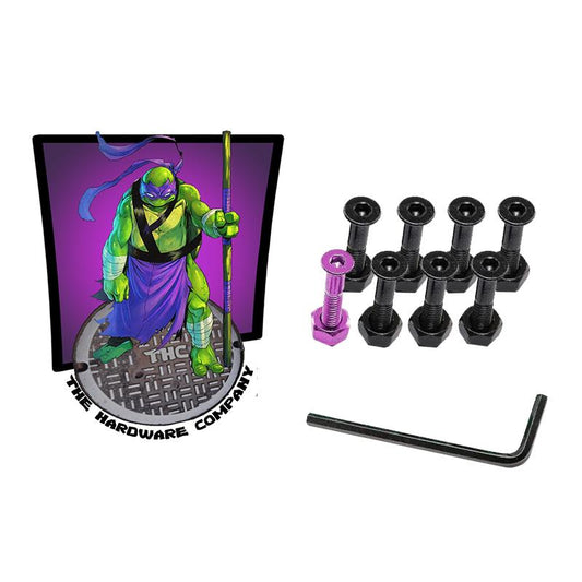 THC The Hardware Company TMNT Donny Purple Skateboard Nuts & Bolts 1" Allen Key & Sticker