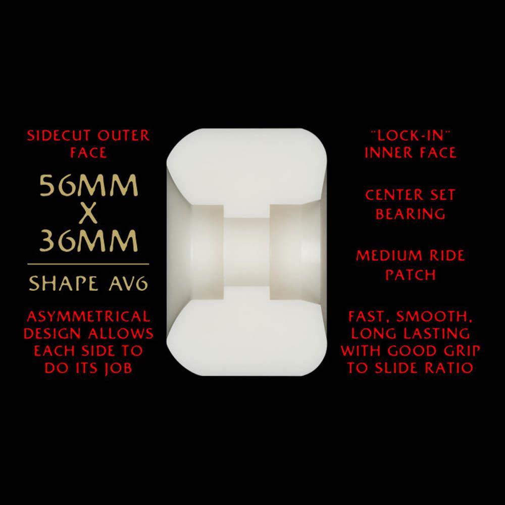 Powell Peralta Dragon Formula Skateboard Wheels Nano Rat 56mm x 36mm 93A AV6 Off White Red