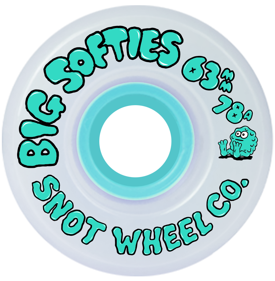 Snot Skateboard Wheels Big Softies 78A White Teal Core 63mm