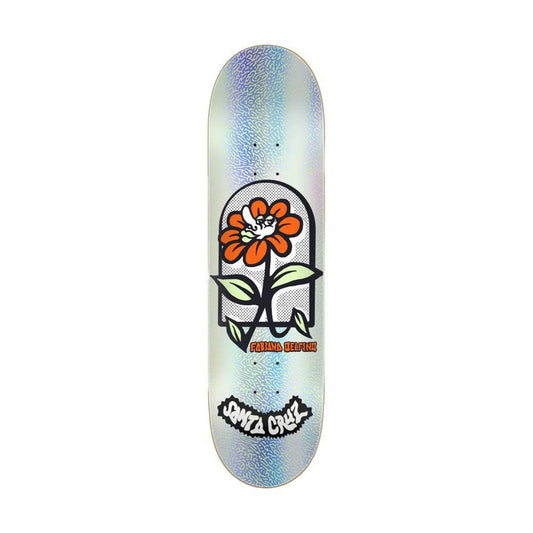 Santa Cruz Skateboard Deck Delfino Flower Frame FB Silver 8"