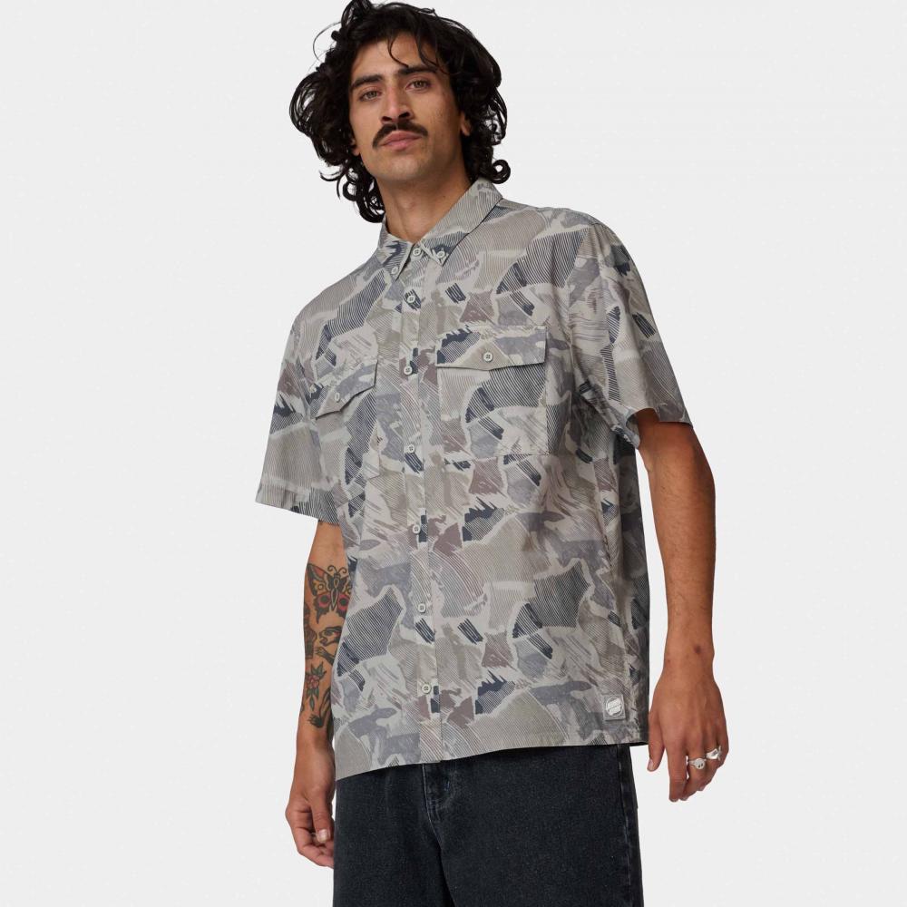 Santa Cruz Nico Short Sleeved Shirt Woodcut Camo