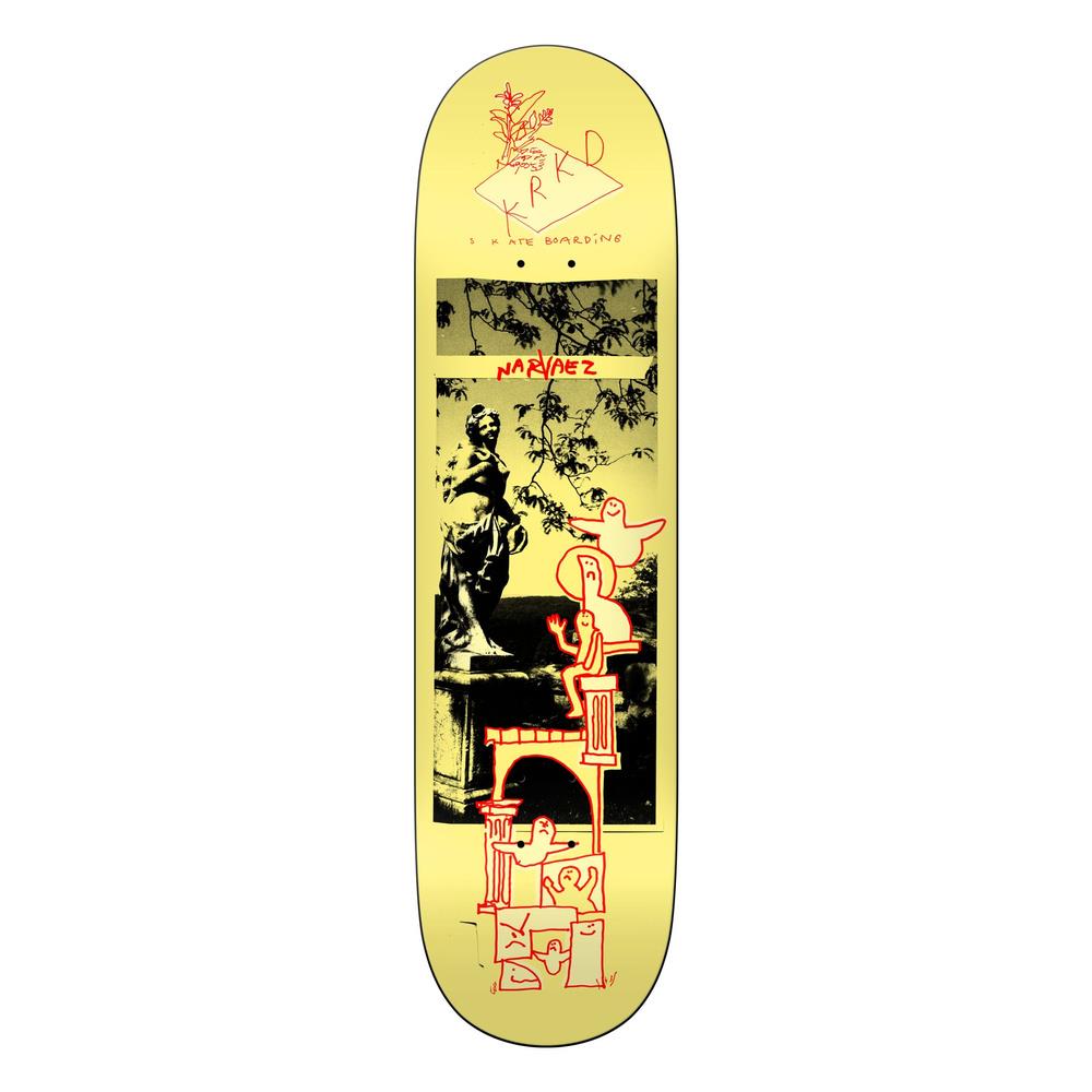 Krooked Narvaez Sculpture Garden Skateboard Deck Yellow 8.38"