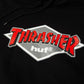 HUF x Thrasher Logo Pullover Hooded Sweatshirt Black