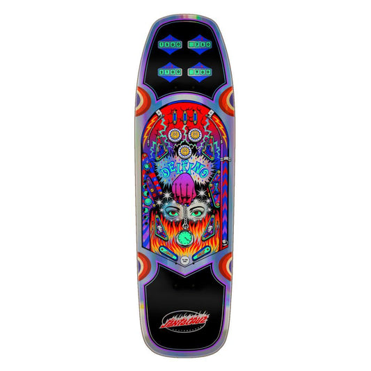 Santa Cruz Skateboard Deck Delfino Pinball Shaped Multi 9.14"