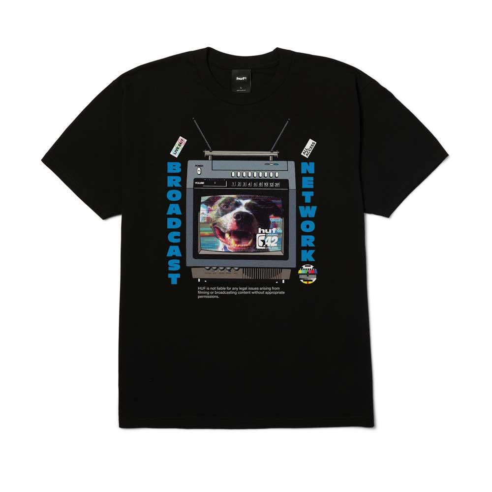 Huf Broadcast Short Sleeve T-Shirt Black