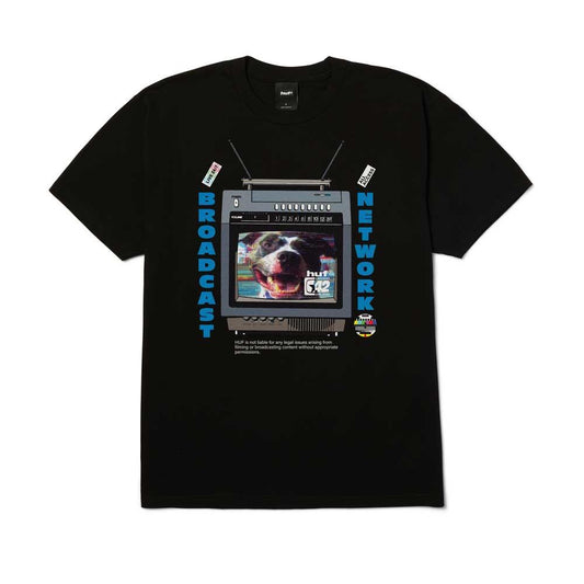 Huf Broadcast Short Sleeve T-Shirt Black