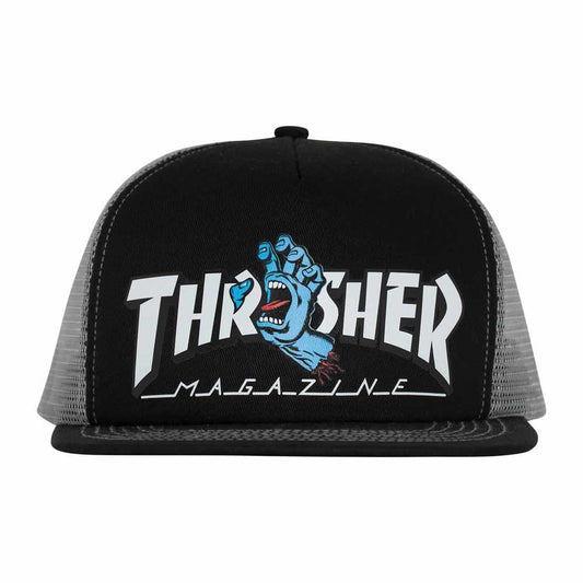 Santa Cruz x Thrasher Mesh Cap Screaming Logo Trucker Black/Grey One Size