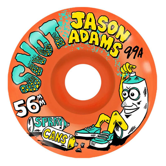 Snot Skateboard Wheels Jason Adams Spray Cans Conical Neon Orange 56mm 99a