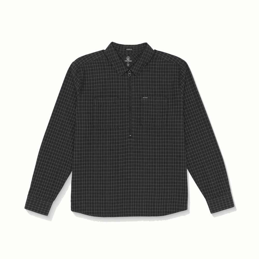 Volcom DopeStone Long Sleeve Half Zip Shirt Asphalt Black