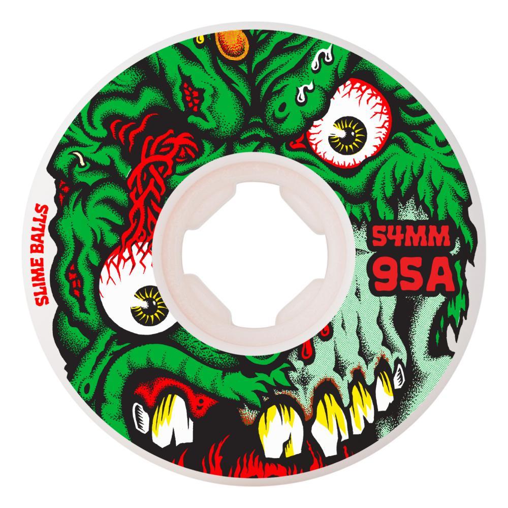 SlimeBalls Roskopp Face Two Reissue Skateboard Wheels 95a White 54mm