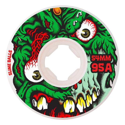 SlimeBalls Roskopp Face Two Reissue Skateboard Wheels 95a White 54mm