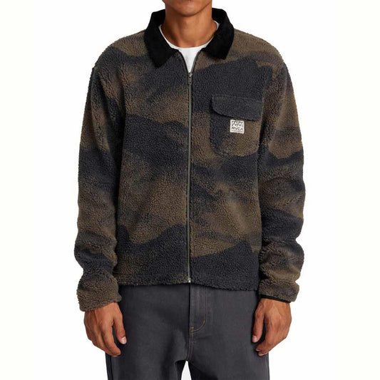 RVCA Walker Sherpa Fleece Jacket Blue Haze