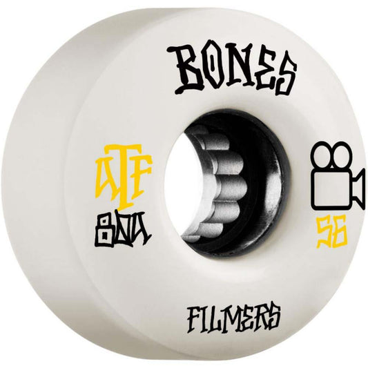 Bones Wheels ATF Filmers Skateboard Wheels 80a White 56mm