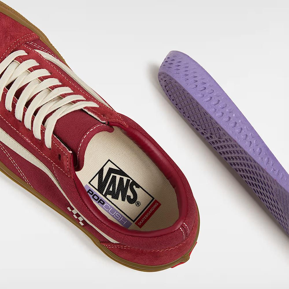 Vans Skate Old Skool Red Gum Skate Shoes