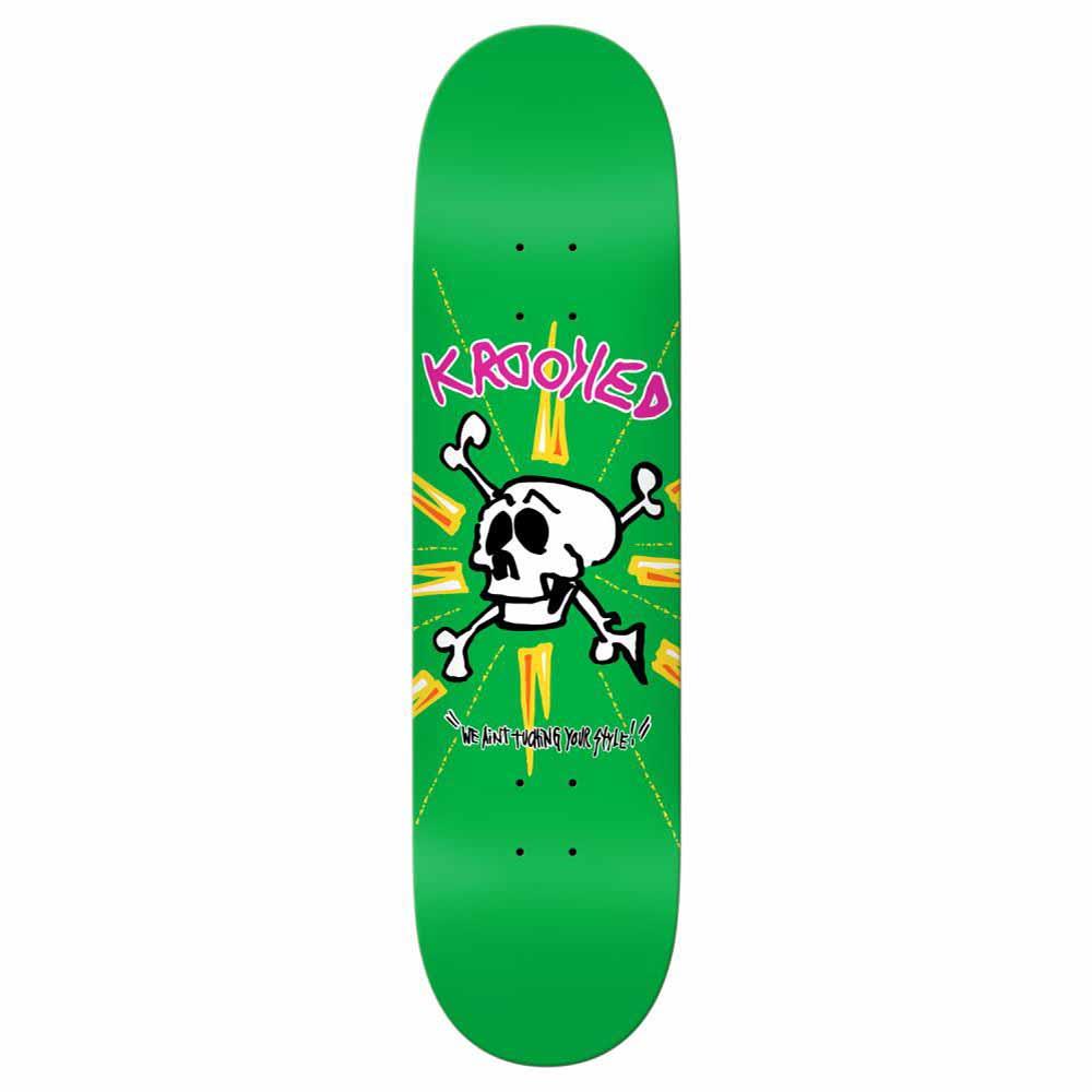 Krooked Skateboard Deck Style Green 8.12"